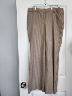 Express Design Studio Editor Tan Pinstripe Size 10 Regular